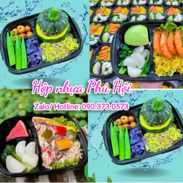 HỘP NHỰA ĐỰNG CƠM 3 NGĂN NHỎ